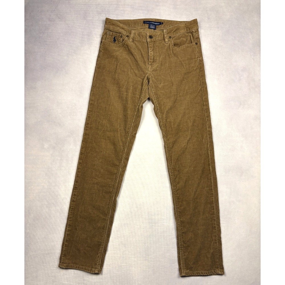 Ralph Lauren Sport Pants Womens 8 Tan Corduroy Straight Leg Stretch 8